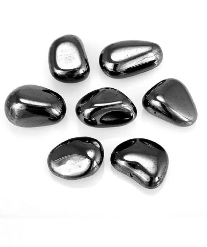 Hematite Tumbled Stones – Grounding, Strength & Energy Shield