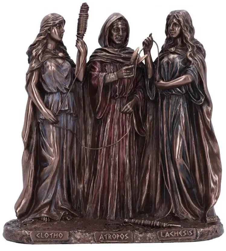 The Three Fates Altar Statue – Clotho, Lachesis & Atropos | Destiny, Karma & Life’s Thread